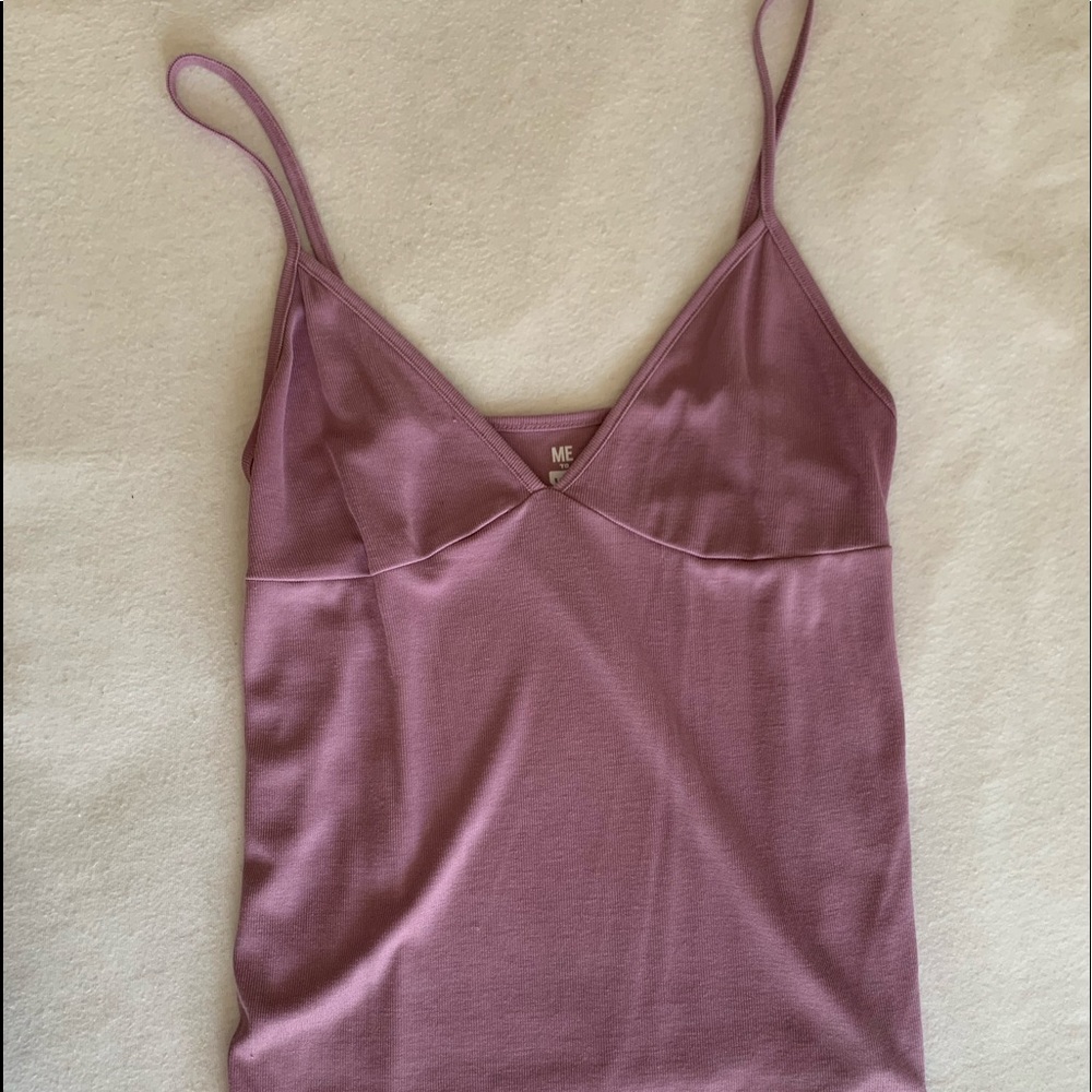 Me to we (pacsun) mauve v-neck cropped tank top